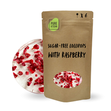 Load image into Gallery viewer, PureKtchn-sugar-free-raspberry-lollipops-healthy-snack-alternative-UK-london