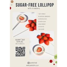Load image into Gallery viewer, PureKtchn sugar-free raspberry lollipops – a healthy snack alternative made in the UK, perfect for guilt-free indulgence and mindful snacking in London.