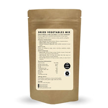 Load image into Gallery viewer, PureKtchn Organic All-Purpose Dried Vegetable Mix, a versatile, nutrient-rich blend made with organic carrots, tomatoes, onions, parsley, and garlic. Ideal for adding quick, natural flavor and nutrition to soups, salads, pasta, omelets, and more. This vegan, gluten-free mix saves cooking time by eliminating the need for chopping. Available in various sizes, crafted in the UK