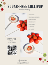 Load image into Gallery viewer, PureKtchn-sugar-free-strawberry-lollipops-healthy-snack-alternative-UK-London