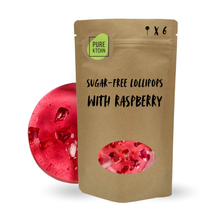 Load image into Gallery viewer, PureKtchn-sugar-free-raspberry-lollipops-healthy-snack-alternative-UK-London
