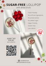 Load image into Gallery viewer, 6 x Sugar-Free Lollipops with Raspberry
